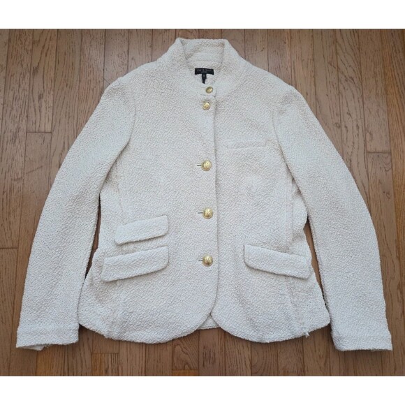 Rag & Bone Ecru Slade Blazer Textured Knit Jacket Gold Buttons Size 10$595